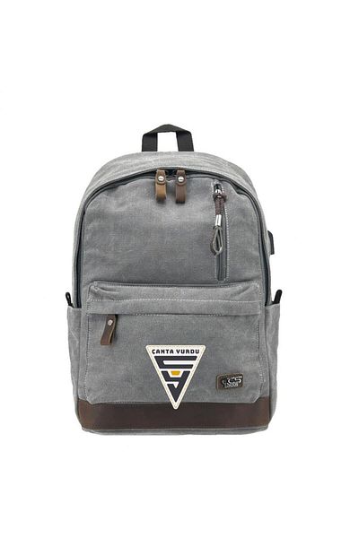Cantayurdu Ççs London 51568 Canvas USB Backpack Γκρι