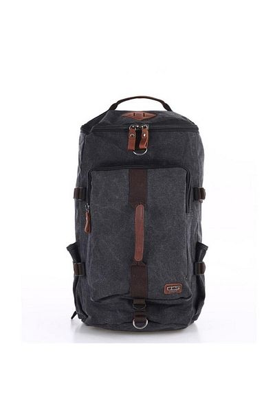 Cantayurdu London 51566 Black Canvas Cylinder Backpack - Ççs