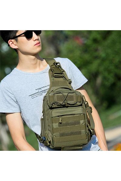 Cantayurdu TK1001 Model Tactical Bodybag - Τσάντα με χιαστί λουράκι και χακί χρώμα