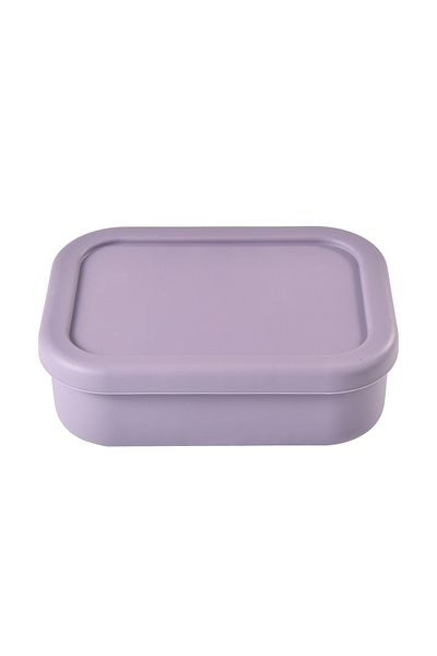 Choice 700ml 1 3 purple 1PC square silicone three in one bento box for home and outdoor use, insulated rice