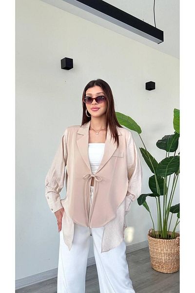 Şamdan New Season Lace-Up Double Breasted Collar Jacket