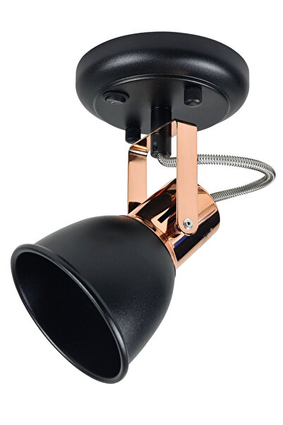 Binbirreyon Tekli Tavan Lambası Aplik Spot Lamba Tekli Spot Ayarlanabilir Siyah JB042