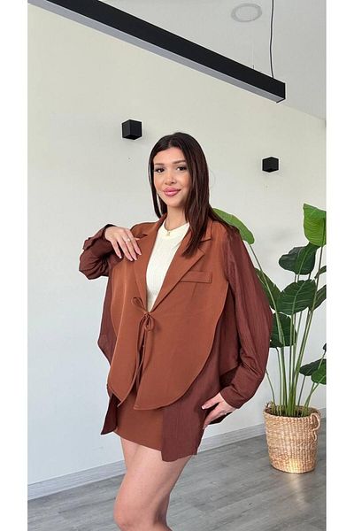 Şamdan New Season Lace-Up Double Breasted Collar Jacket