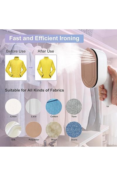 COOYA Handheld Steamer Iron for Clothes, Travel Mini Steam Iron, 15s Fast Heat Up 180° Rotatable