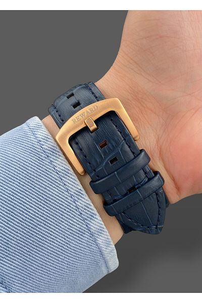 Reward Original 2 Year Warranty Automatic Mechanism Functions Active Leather Band Men's Wristwatch