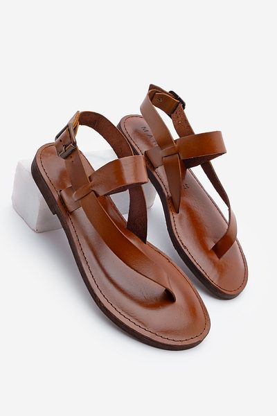 Marjin Casual Sandals - Γυναικείες σαγιονάρες από γνήσιο δέρμα Artos Tan