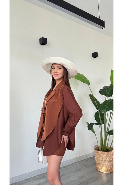 Şamdan New Season Lace-Up Double Breasted Collar Jacket