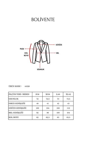 Bolivente Women's Double Breasted Lapel Sleeve Fold Detail Regular Padded Blazer Jacket