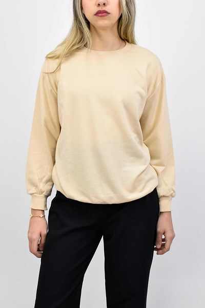 birizmoda Μπεζ φούτερ με ελαστική μέση