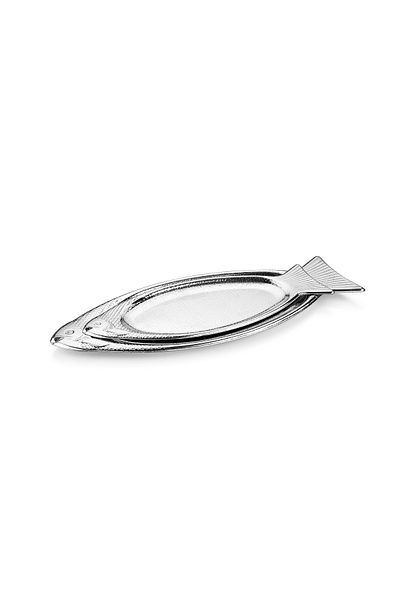 Schafer Ottoman Fish 2 Li Presentation Plate-Silver
