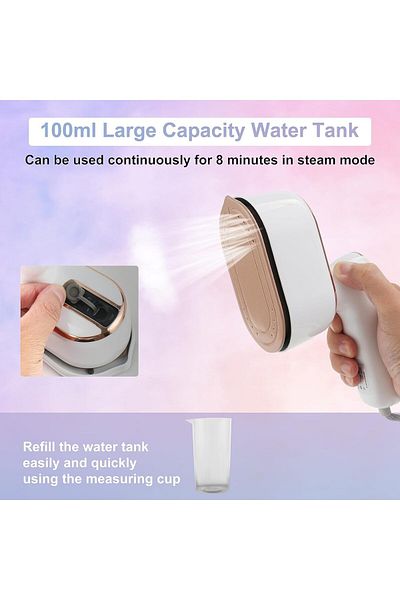 COOYA Handheld Portable Steamer Iron,15s Fast Heat Up 180° Rotatable,Wet and Dry,for Home Travel,White