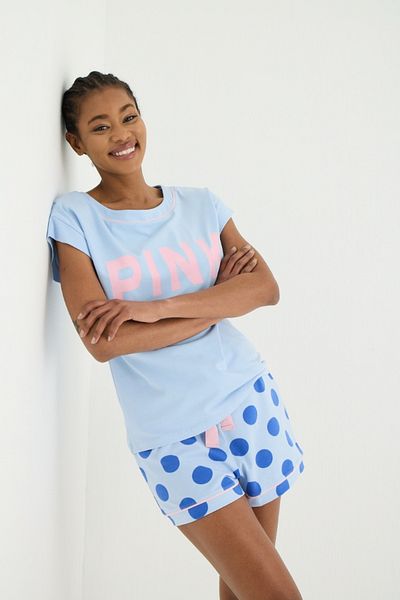 İPEKTENİM Set pijama pantaloni scurți imprimați cu buline