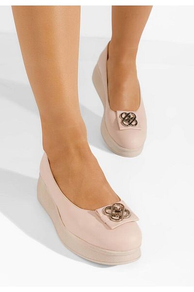 B T Shoes Balerini cu platformă Varela nude