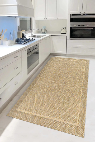 LTS HOME Dijital BASKILI Kaymaz Taban Yıkanabilir Modern Mutfak Halısı Salon ...