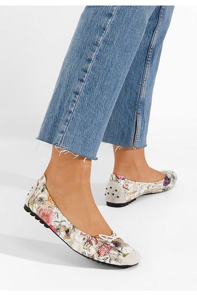 B T Shoes Balerini dama Doriya albi