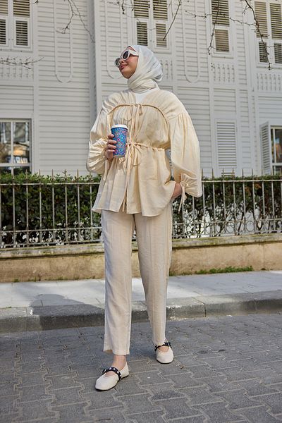 LOCCO Women's Gathered Cupra Tencele Suit Cream