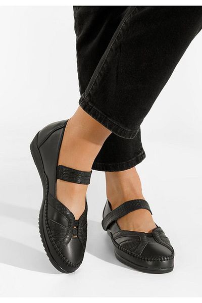 B T Shoes Balerini cu bareta Giorgina negri