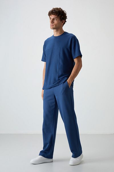 AIR JONES Ανδρικό μπλουζάκι Parliament Waffle Interlock Surface με υφή Oversize Fit Basic - 88380