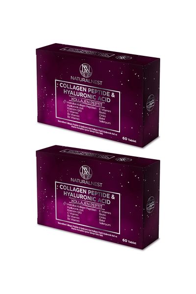 Naturalnest Collagen Peptide & Hyaluronic Acid 60 Tablets 2 Pieces