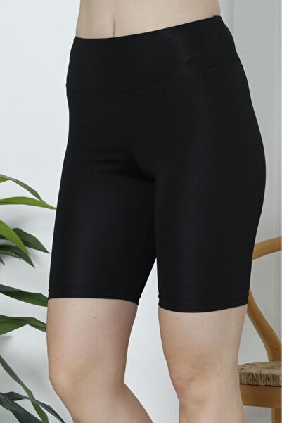 Nicoletta High Waist Women's Leggings - Cycling Biker Black Shorts