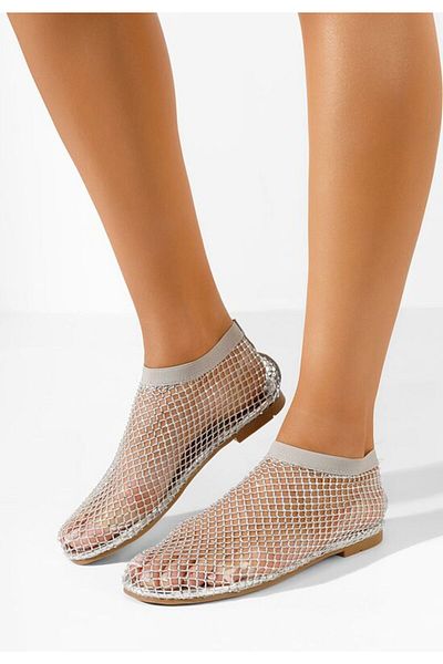 B T Shoes Balerini dama Pedsia argintii