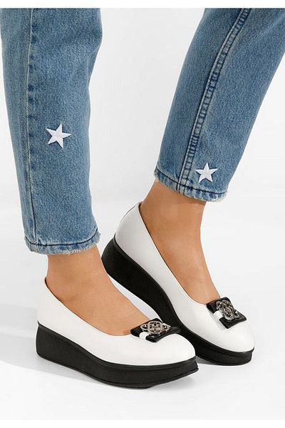 B T Shoes Pantofi casual cu platformă Varela albi