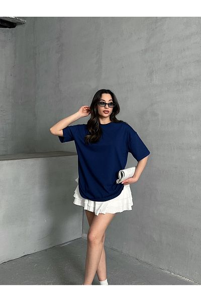 Oyga Γυναικείο μπλουζάκι Unisex με κοντό μανίκι φαρδιά εφαρμογή