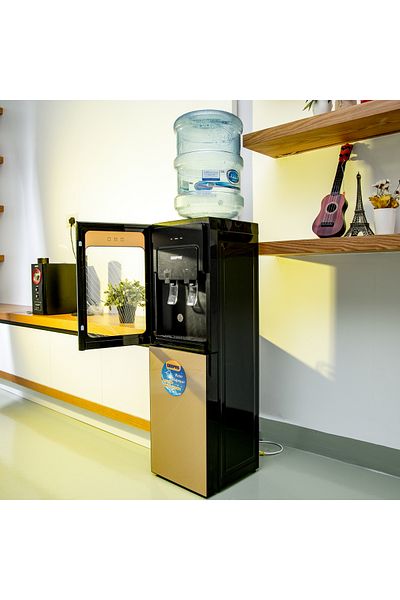 Geepas Water Dispenser with Refrigerator - High-Quality Food Grade Stainless Steel Geepas GWD8363N