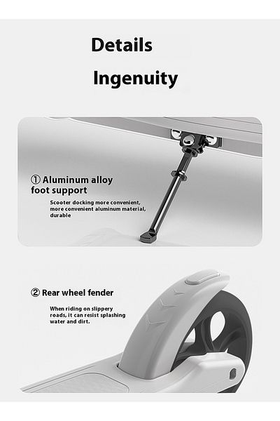 Ma Baby Kick Scooter, Foldable Scooter 2 Wheels with Adjustment Handlebar