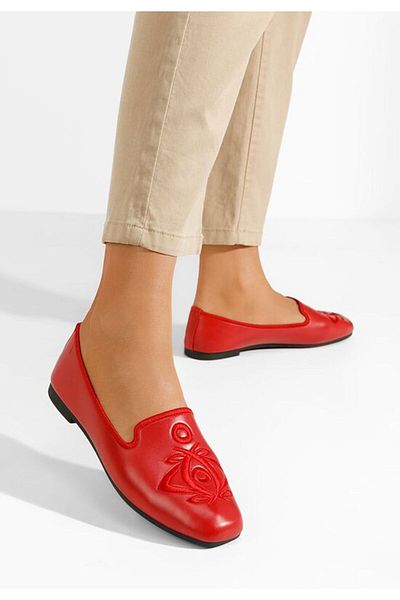 B T Shoes Estefania women's red ballet flats