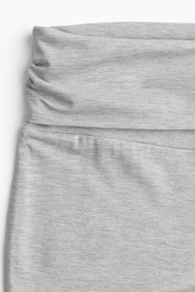 VODENS Kadın Gri Melanj İspanyol Paça Jarse Ultra Soft Pantolon Flared
