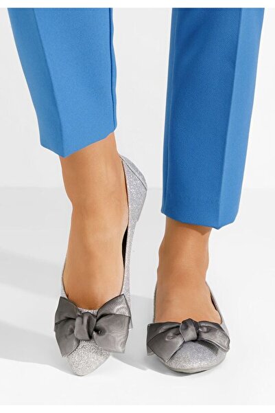 B T Shoes Elegant silver Ayanna ballerinas