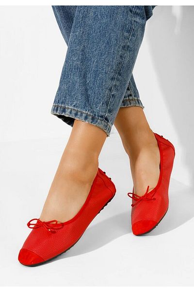 B T Shoes Amania V4 women's ballet flats, red
