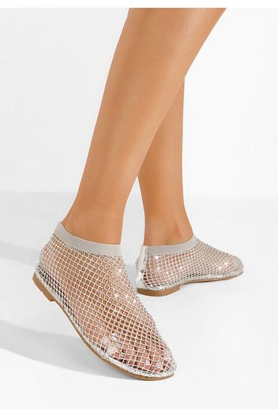 B T Shoes Balerini dama Pedsia argintii