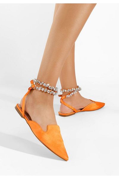 B T Shoes Balerini eleganti portocalii Radiza V2