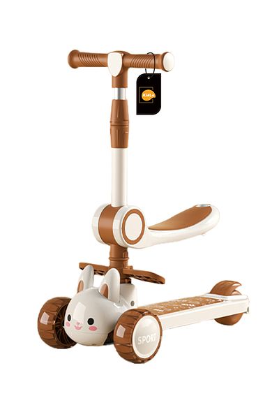 KidLe 3 in 1 Kids scooter Foldable and Adjustable, with Gravity Steering and LED Wheels