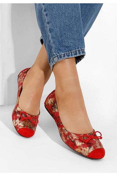 B T Shoes Women's Doriya V2 red ballet flats