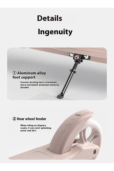 Ma Baby Kick Scooter, Foldable Scooter 2 Wheels with Adjustment Handlebar