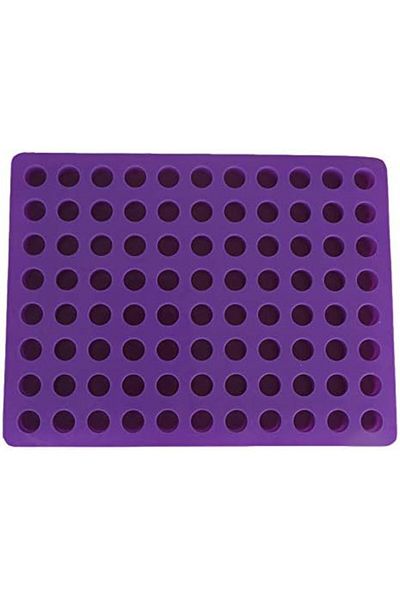 fulina Food Grade Silicone Ice Tray, 88 Freezer Compartments, Cylindrical Mold, Suitable for Freezer,Purple