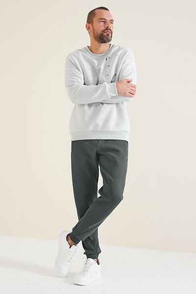 TOMMY LIFE Pantaloni de trening pentru bărbați cu șireturi kaki - 82110