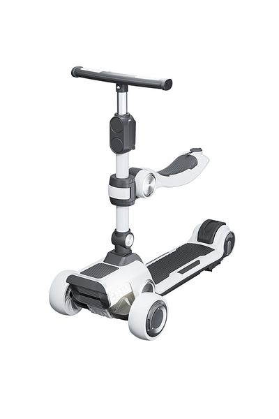 KidLe 3-In-1 Children's Electric Scooter with Flash Assist Wheels, Detachable Seat Bluetooth Function