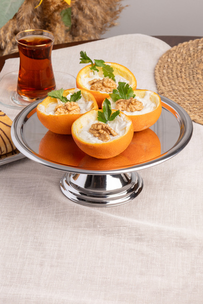 Fiyakalı Ürünler Atölyesi Silver Round Stylish Cake, Pastry, Cookie and Dessert Serving Presentation Stand with Stand