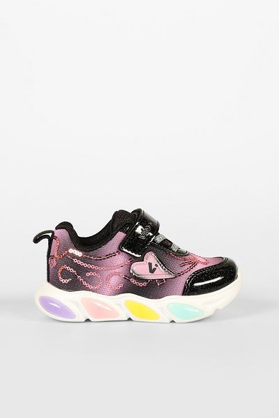 Vicco Lemna Lighted Girls Preschool Black Sports Shoes