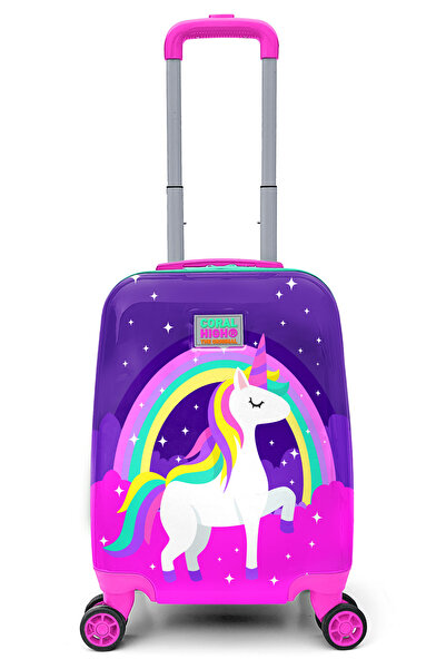 Coral High Kids Mor Su Yeşili Unicorn Desenli Çocuk Valizi 16729