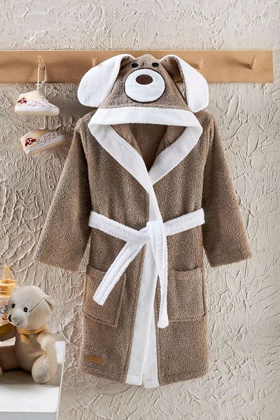Formeya Kinderbademantel mit Kapuze, 100 % Baumwolle, wasserabsorbierend, mit Tierfiguren