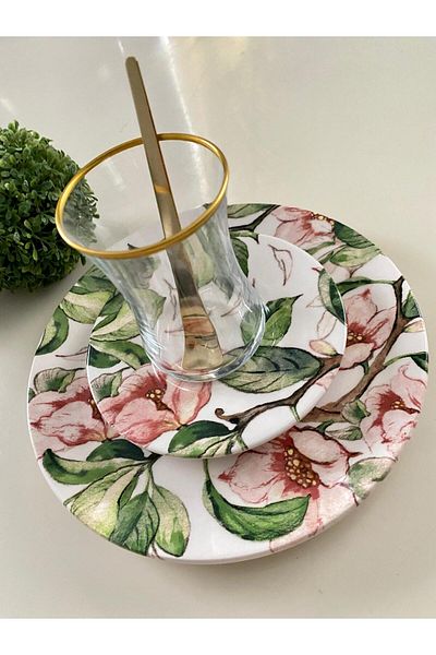 Dame Marie 24 Piece Special Design Stoneware Breakfast Set for 6 People