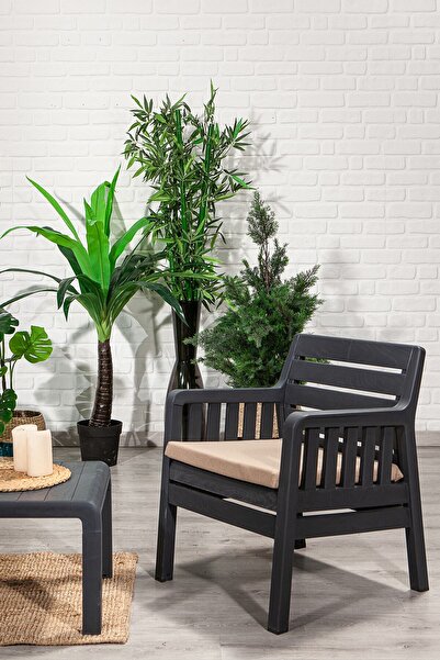 SANDALİE Lara 2 1 1 S Bahçe Takımı Balkon - Bahçe - Teras Mobilyası / Antrasit