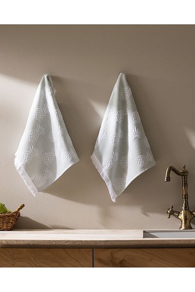 Madame Coco Thrope Cotton Kitchen Towel Set - Mint Green