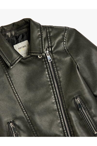 Koton Motoros dzseki bőr megjelenés, cipzárral zárható zseb részletekkel