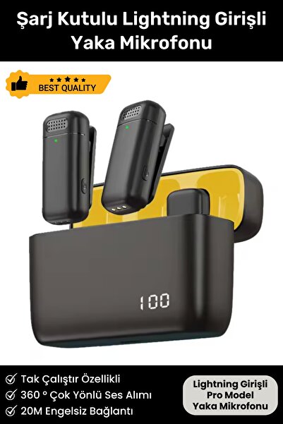 Noriyen Şarj Kutulu Pro Model iPhone İçin Kablosuz Yaka Mikrofonu Influencer ...